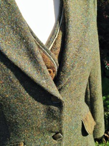 Autumnal hues of tweeds on the waistcoat and coat
