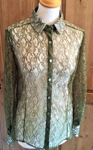 Front view sheer lace shirt